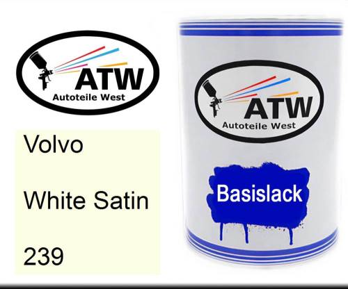 Volvo, White Satin, 239: 500ml Lackdose, von ATW Autoteile West.